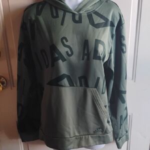 Adidas Men's Olive Graphic Hoodie